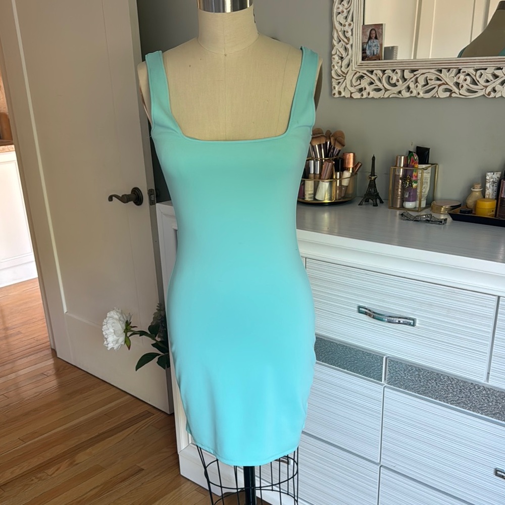 Aqua Sleeveless Dress Good American